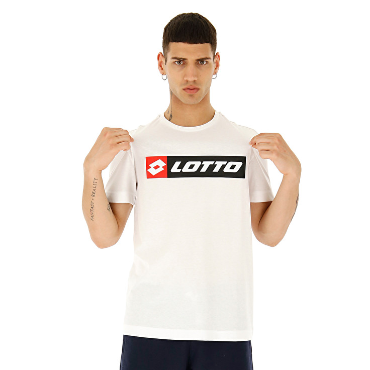 Lotto Logo Camisetas Hombre - Blancas - Colombia DZKBVOT-32